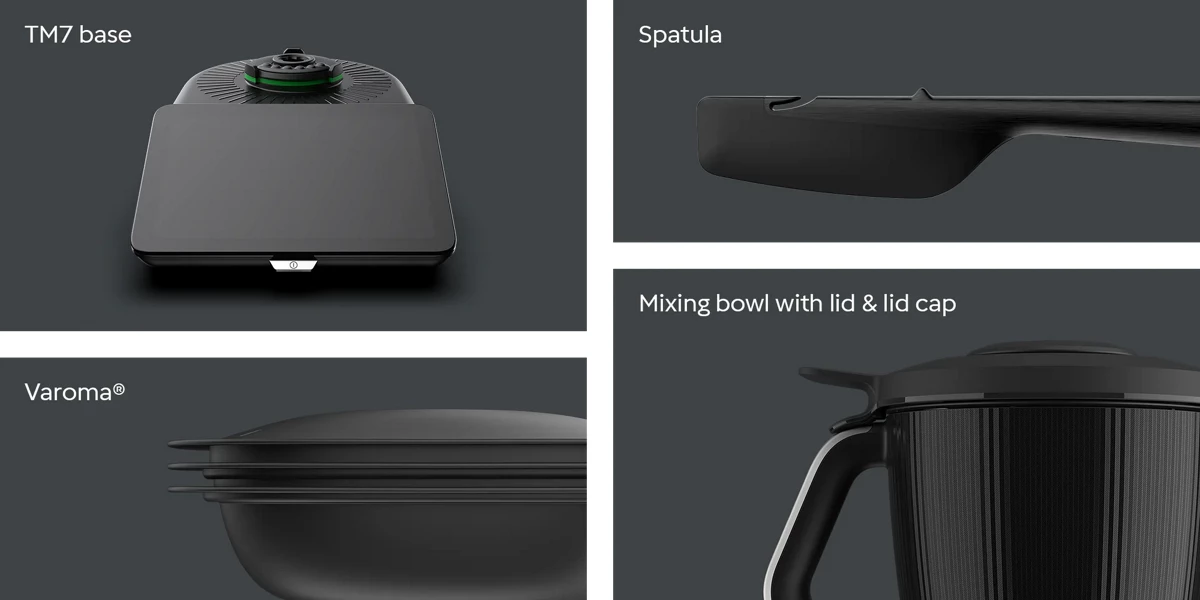 TM7 base, Spatula, Varoma and Mixing bowl with lid