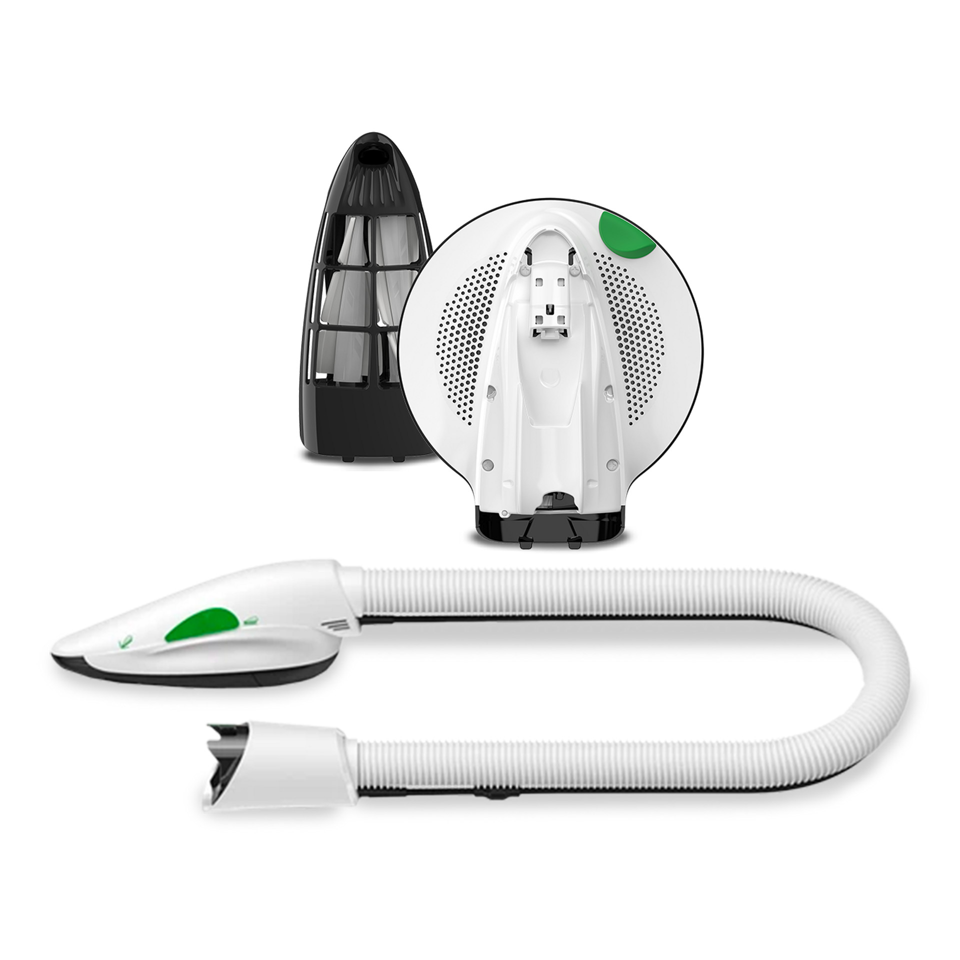 KS PB7 Upholstery Brush with hose and filter, shown from the side and rear.