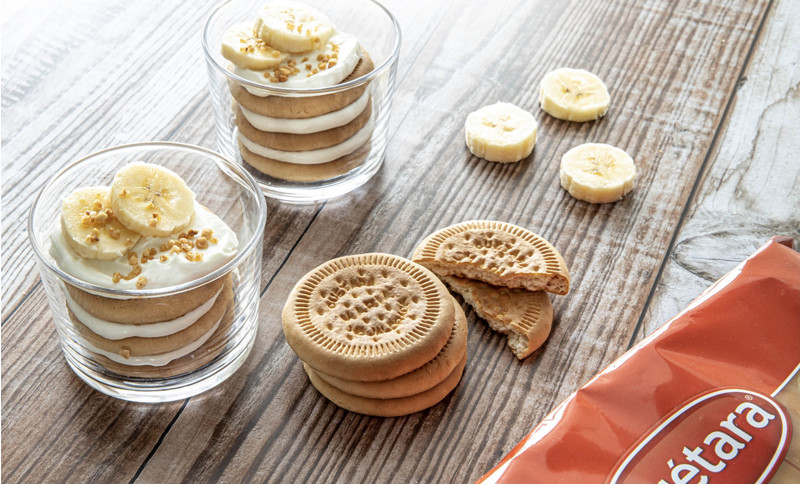  Thermomix® trucos de cocina recetas vasito de platano a capas con galletas hojaldradas cuetara 1