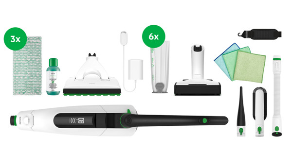 Lieferumfang Akku-Staubsauger mit Elektrobürste & Saugwischer