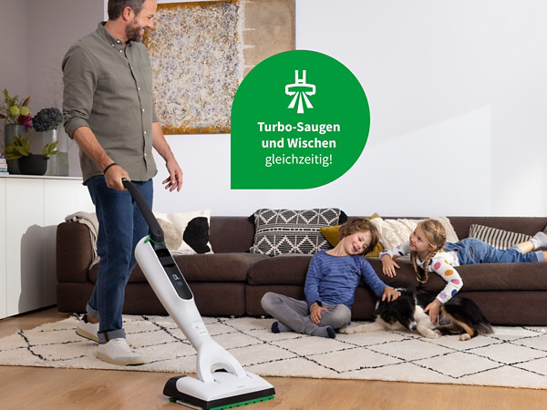 Mit dem SP7 Saugwischer Aufsatz ist das Entfernen von Hundehaaren kinderleicht
